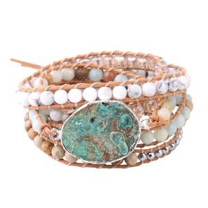 5 layer ocean agate Woven Bracelet