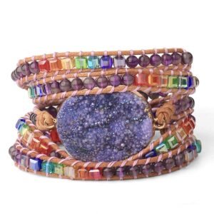 5 layer amethyst Woven Bracelet
