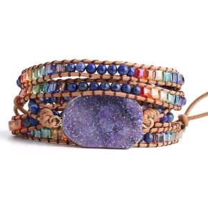 5 layer blue stone Woven Bracelet