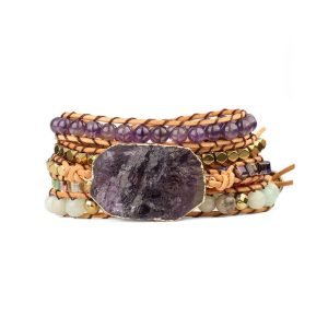 5 layer amethyst Woven Bracelet
